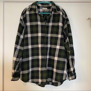 J Crew Green Flannel, Size Extra Large